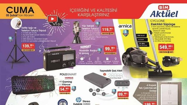 BİM 5 Şubat aktüel ürünler kataloğu