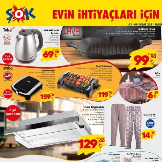 ŞOK 9 Şubat aktüel ürünler kataloğu