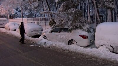 Kaldırımda yürüyen kadının üzerine ağaç devrildi