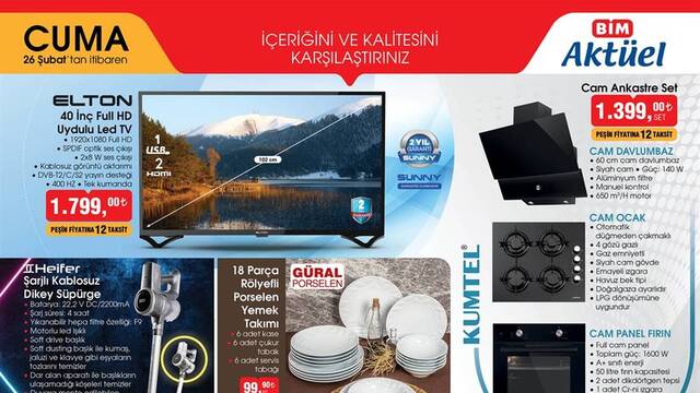 BİM 26 Şubat indirimli ürünler kataloğu