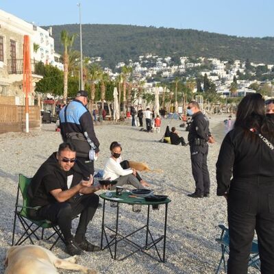 Bodrum'da sahilde oturmak yasak