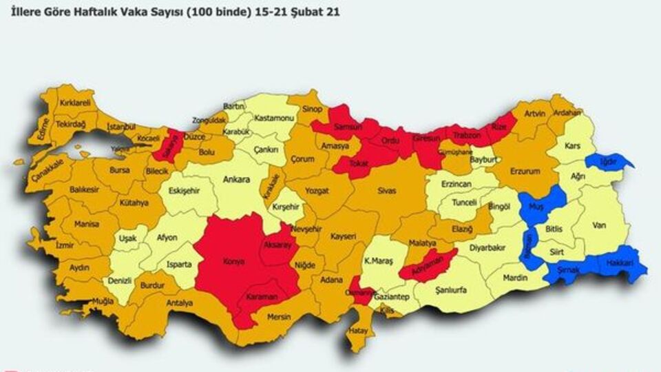 Çok Yüksek riskli şehirler hangileri?