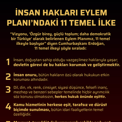İnsan Hakları Eylem Planı’ndaki 11 ilke