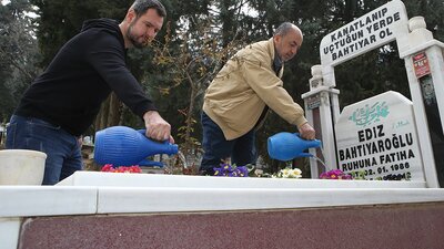 Ankaraspor'dan Ediz'in mezarına ziyaret