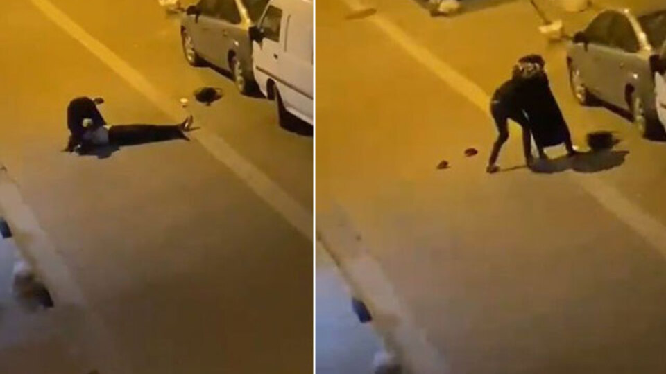 Sokağın ortasında kadına şiddet!