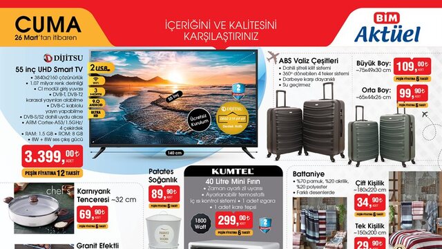 BİM 26 Mart 2021 aktüel ürünleri