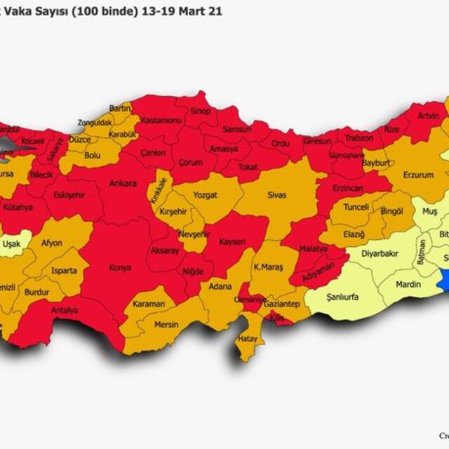 İl il koronavirüs risk haritası