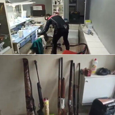 Kaçak muayenehaneden cephanelik çıktı!