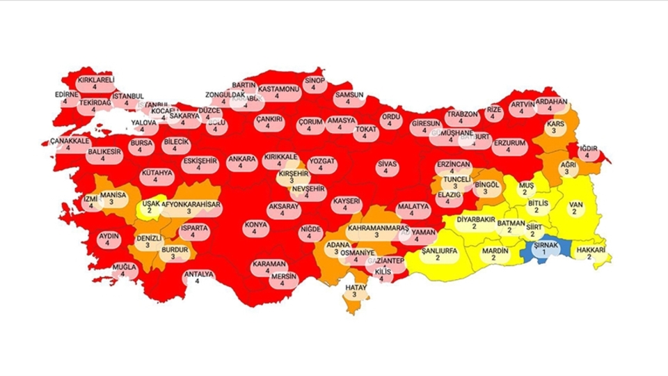 Yeni risk haritası açıklandı