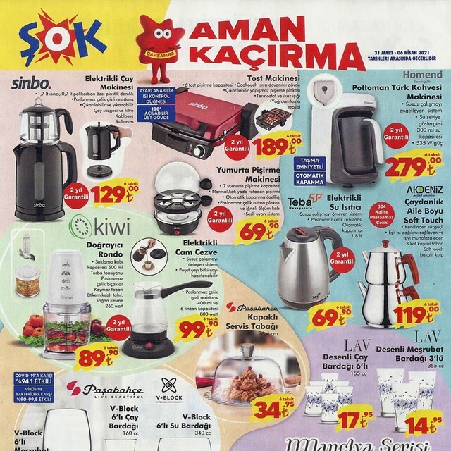 ŞOK 31 Mart aktüel ürünler listesi