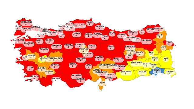 En güncel Türkiye risk haritası