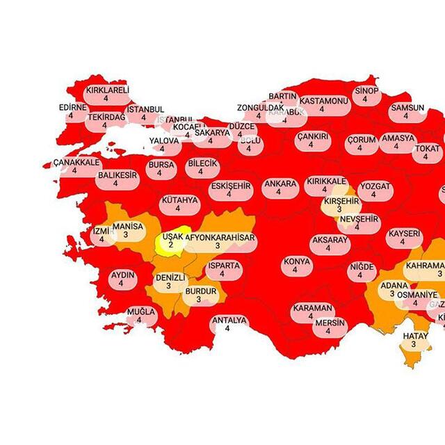 En güncel Türkiye risk haritası