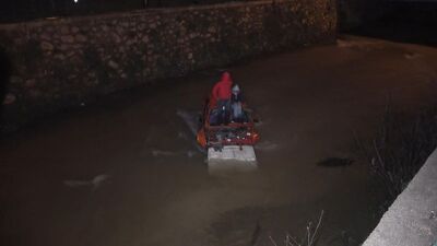 'Dur' ihtarına uymadı, dereye uçtu