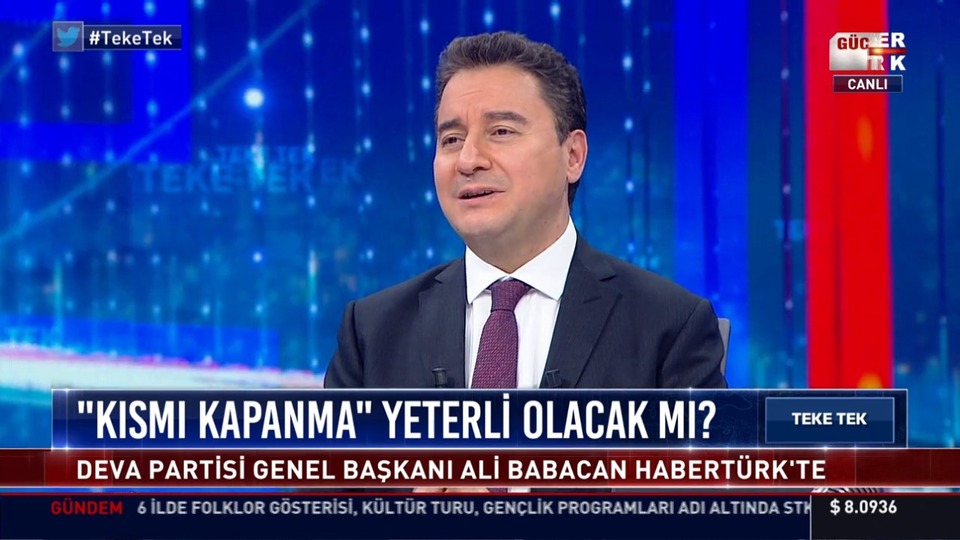 Ali Babacan Habertürk TV'de soruları yanıtladı