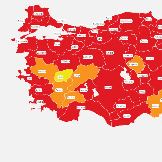 Türkiye koronavirüs risk haritası