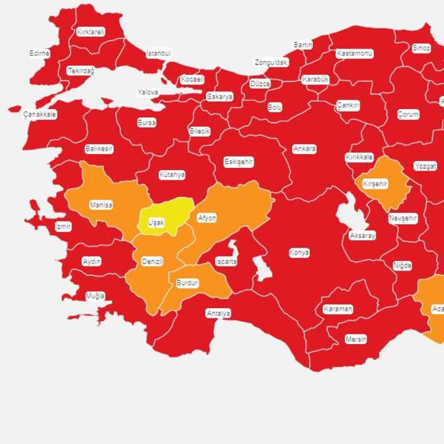 Türkiye koronavirüs risk haritası