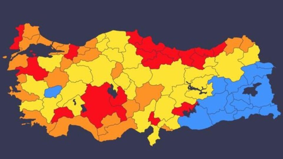 Türkiye koronavirüs risk haritası