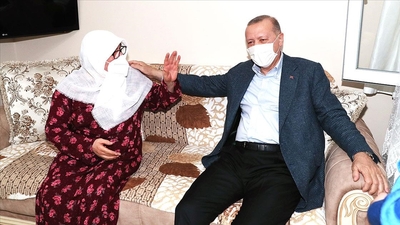 Cumhurbaşkanı Erdoğan söz verdiği aileyi ziyaret etti