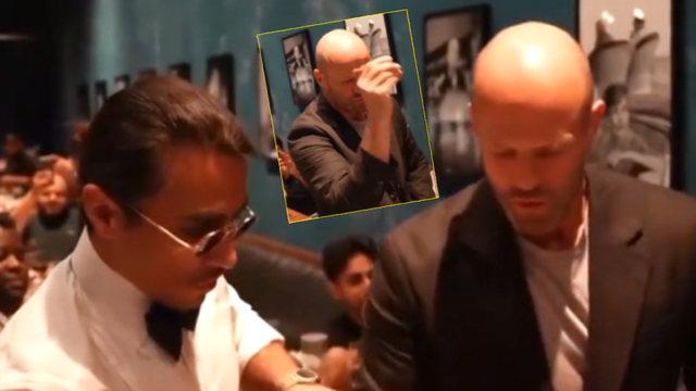 Nusret, Jason Statham'a tuz serptirdi