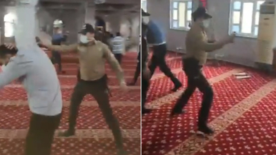 Camide gaz sıkan bekçi açığa alındı