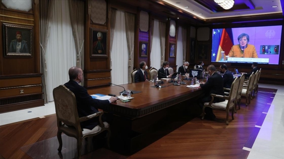 Cumhurbaşkanı Erdoğan, Merkel ile görüştü
