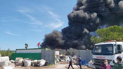 Atık tesisinde feci yangın!