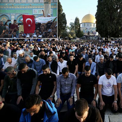 Mescid'i Aksa'da yüz bin kişiyle bayram namazı!