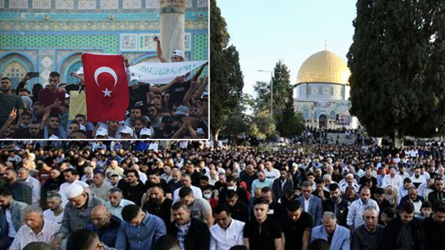 Mescid'i Aksa'da yüz bin kişiyle bayram namazı!