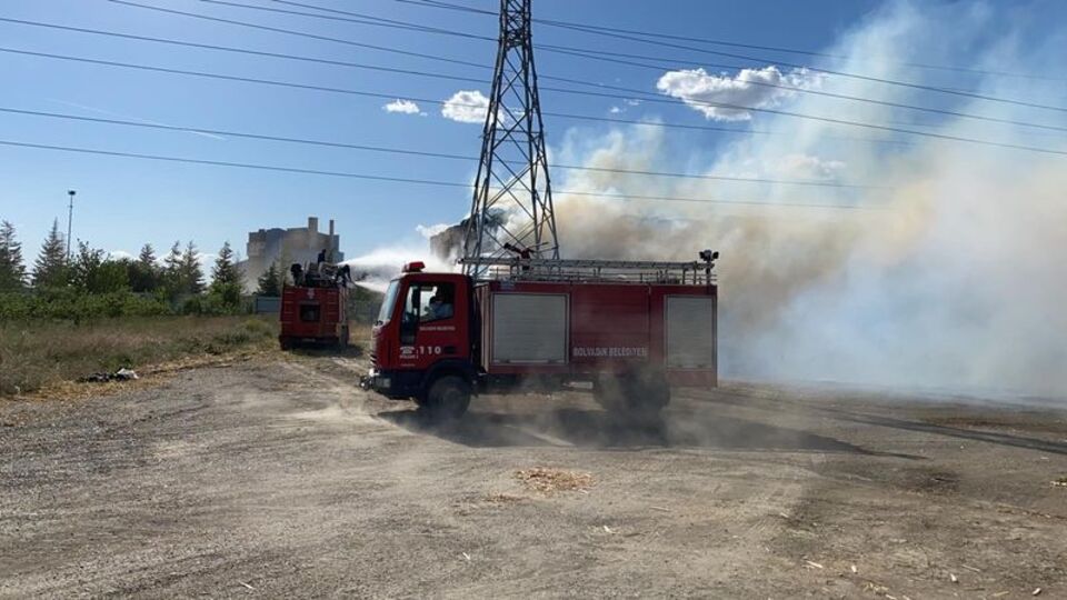 Enerji tesisi bahçesinde yangın!