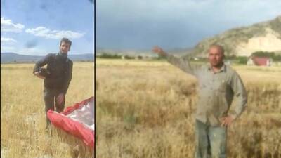 Kanadalı paraşütçü zorunlu iniş yaptı, çiftçi güldürdü