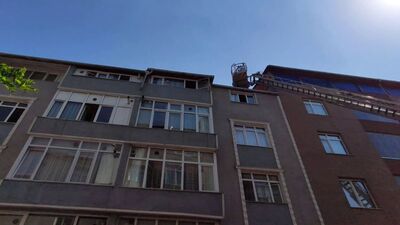 6 katlı binada yangın paniği!