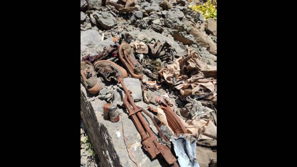 Mühimmatın yanında insan kemikleri bulundu