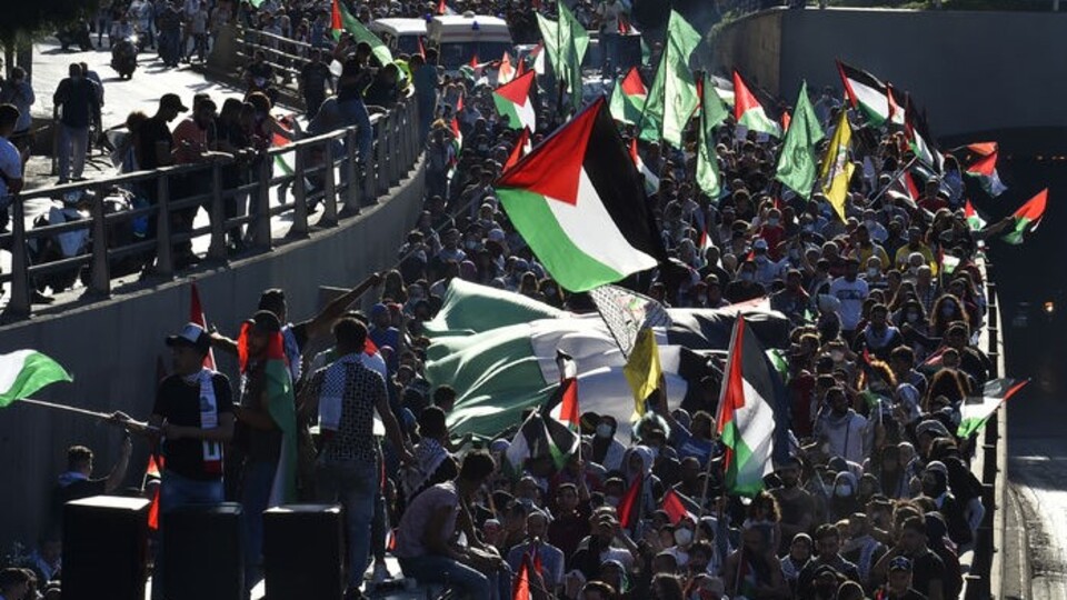 Lübnan'da Filistinli mültecilerden Gazze kutlaması