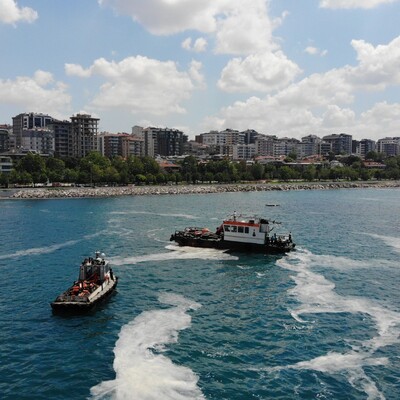 Caddebostan Sahili'ndeki son durum görüntülendi