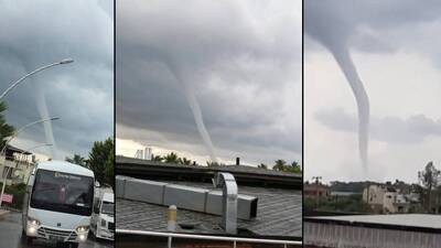 Sağanak sonrası korkutan hortum!