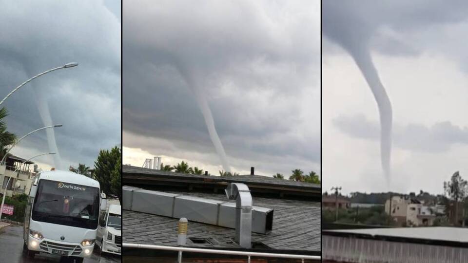 Sağanak sonrası korkutan hortum!