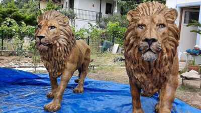 Fatih Terim evine aslan heykeli yaptırdı