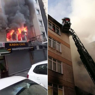 İstanbul'da 4 katlı binada kahreden yangın!