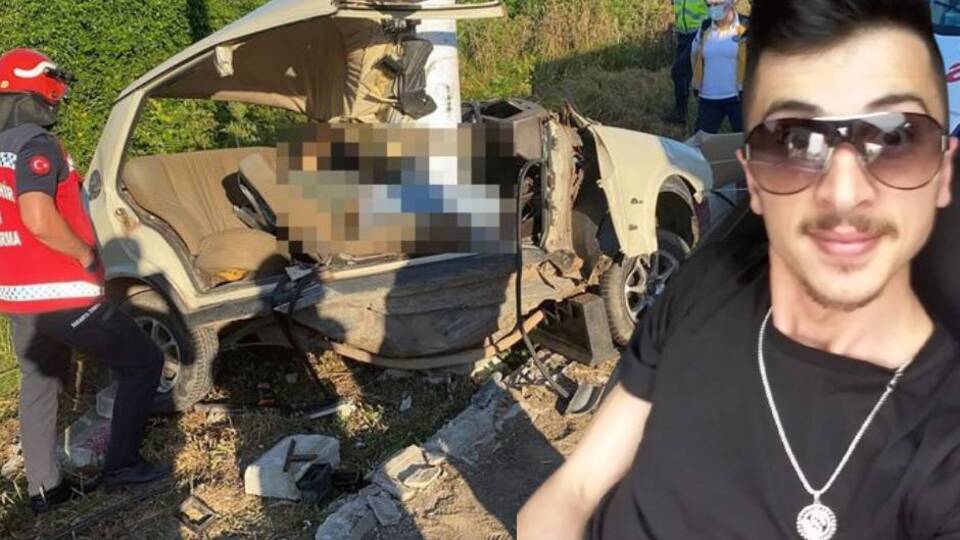 Aşırı hız yapan gencin korkunç sonu!