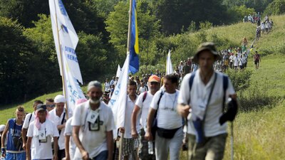 Barış Yürüyüşüne katılacak gönüllüler Saraybosna'dan yola çıktı