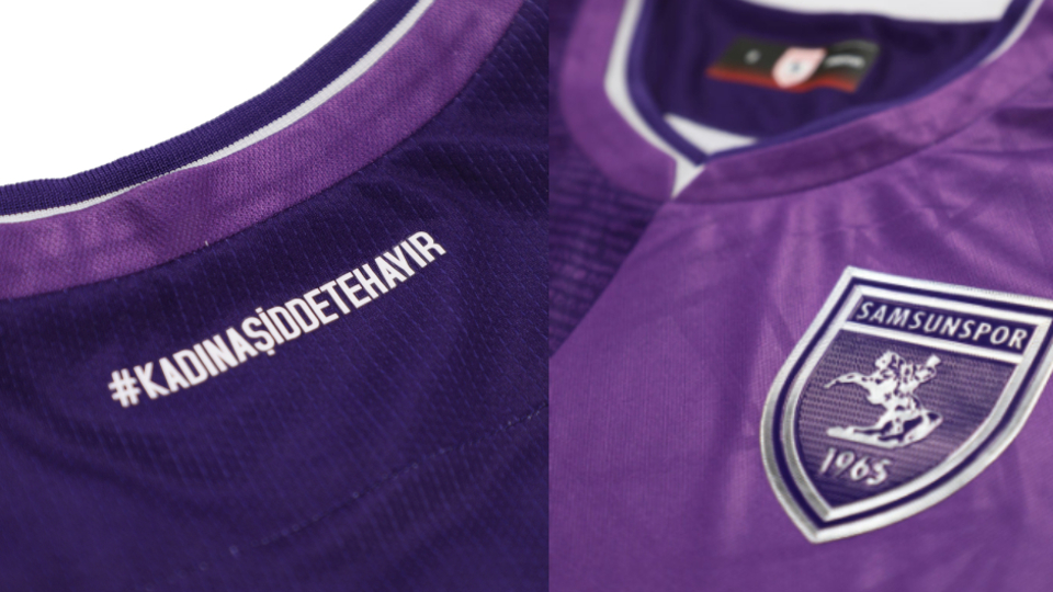 Samsunspor'dan kadına şiddete karşı forma