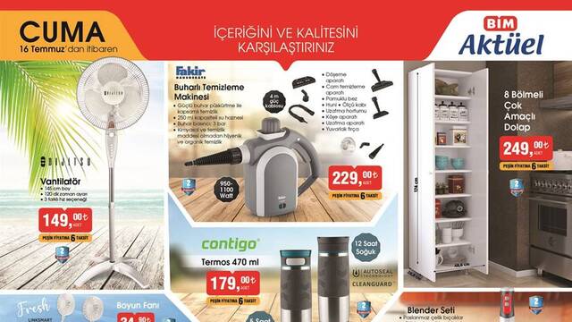 BİM 16 Temmuz indirimli ürünler listesi