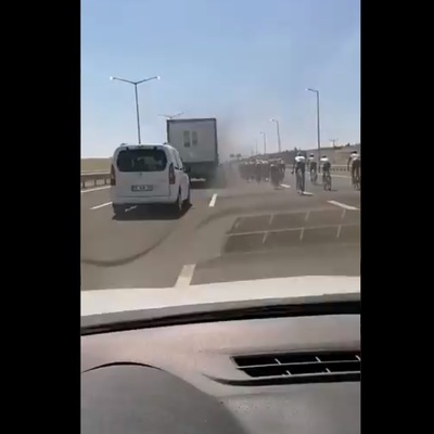 Bisiklet yarışında parkur tepkisi!