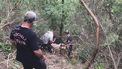 Uçuruma yuvarlandı çıkarılamayınca, olduğu yerde kesildi