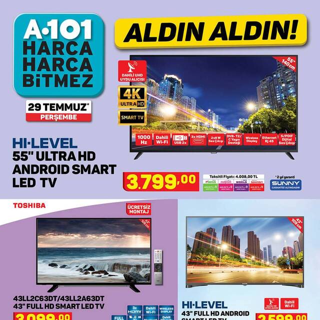 29 Temmuz A101 haftanın indirimli ürünleri