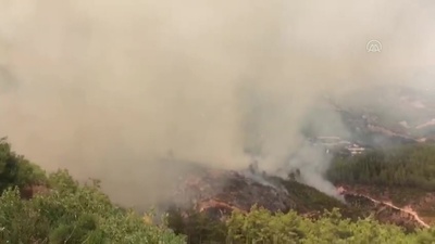 Alanya'daki yangına müdahale sürüyor