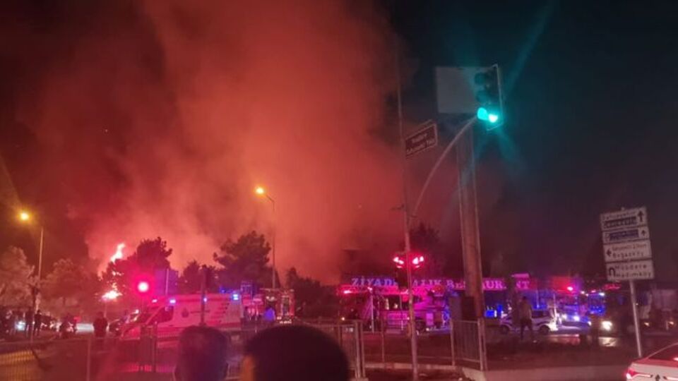 İş yerinde çıkan ve fidanlık alana sıçrayan yangın söndürüldü