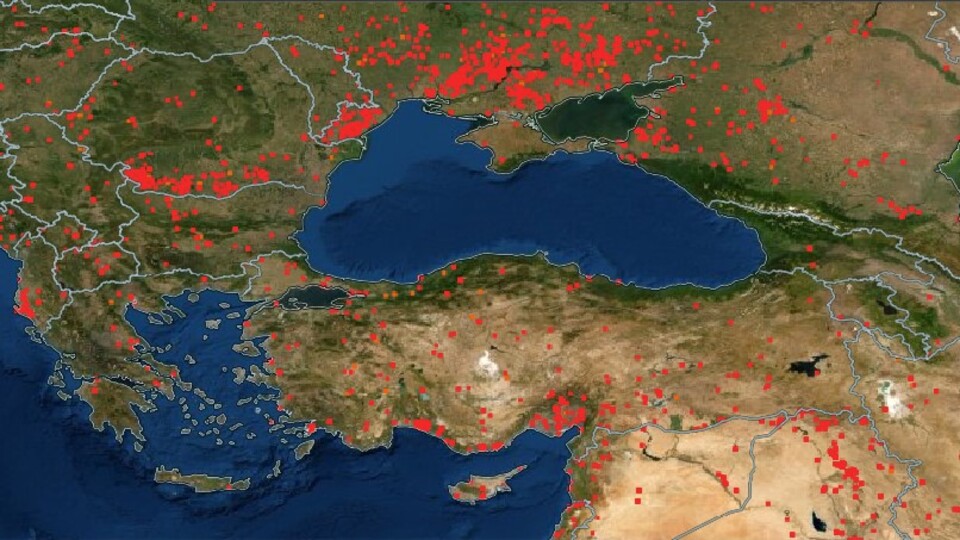 Yangınlar uzaydan böyle görüntülendi