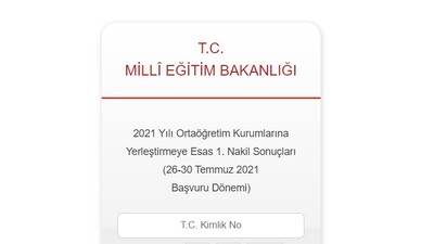 Nakil sonuçları yayında