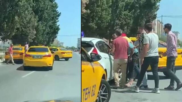 Taksiciler kadın sürücü adayına dehşeti yaşattı